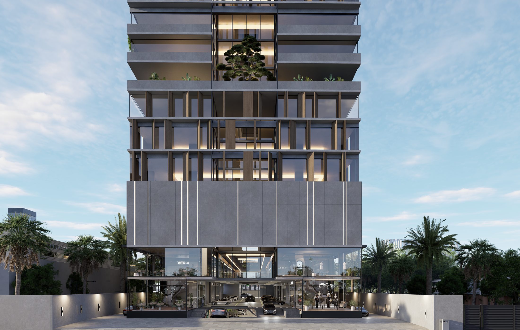Serene Heights Lahore building front view on Gulberg Main Boulevard
